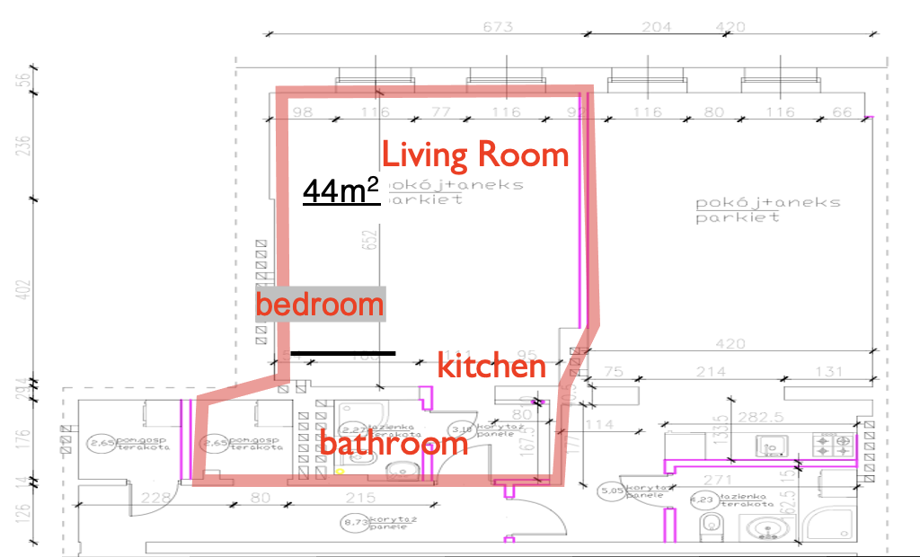 scheme of a modern apartment